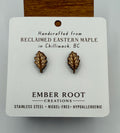 Oak Leaf Stud Earrings - Reclaimed Eastern Maple