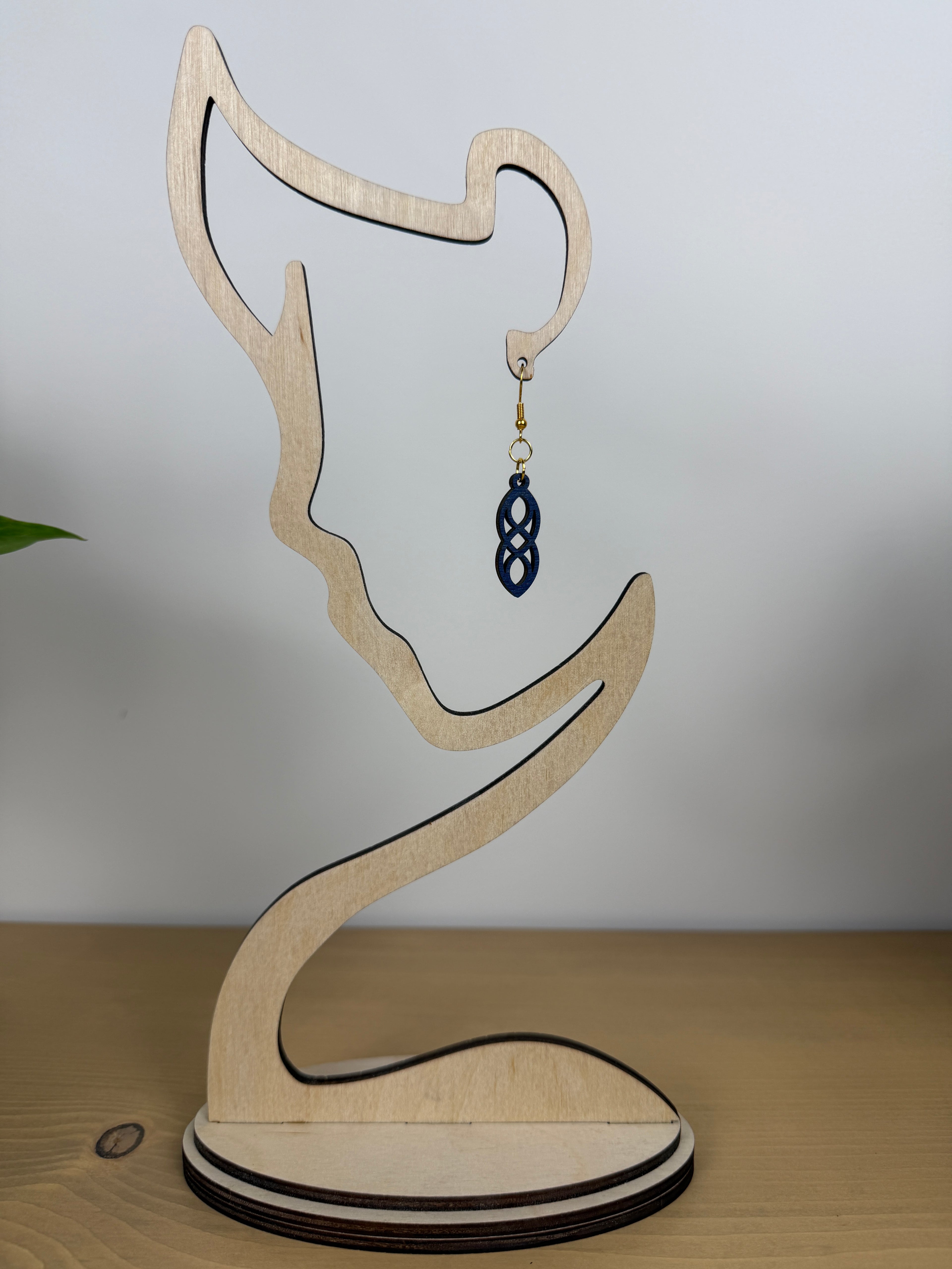 Wood Link Dangle Earrings
