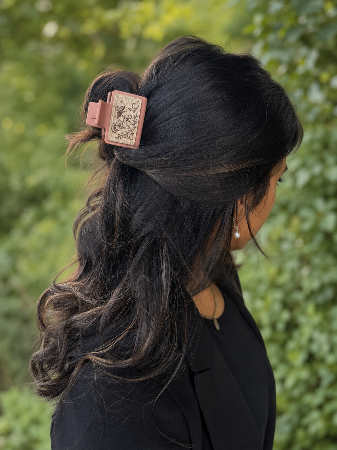 Honeybee Wood Hair Clip