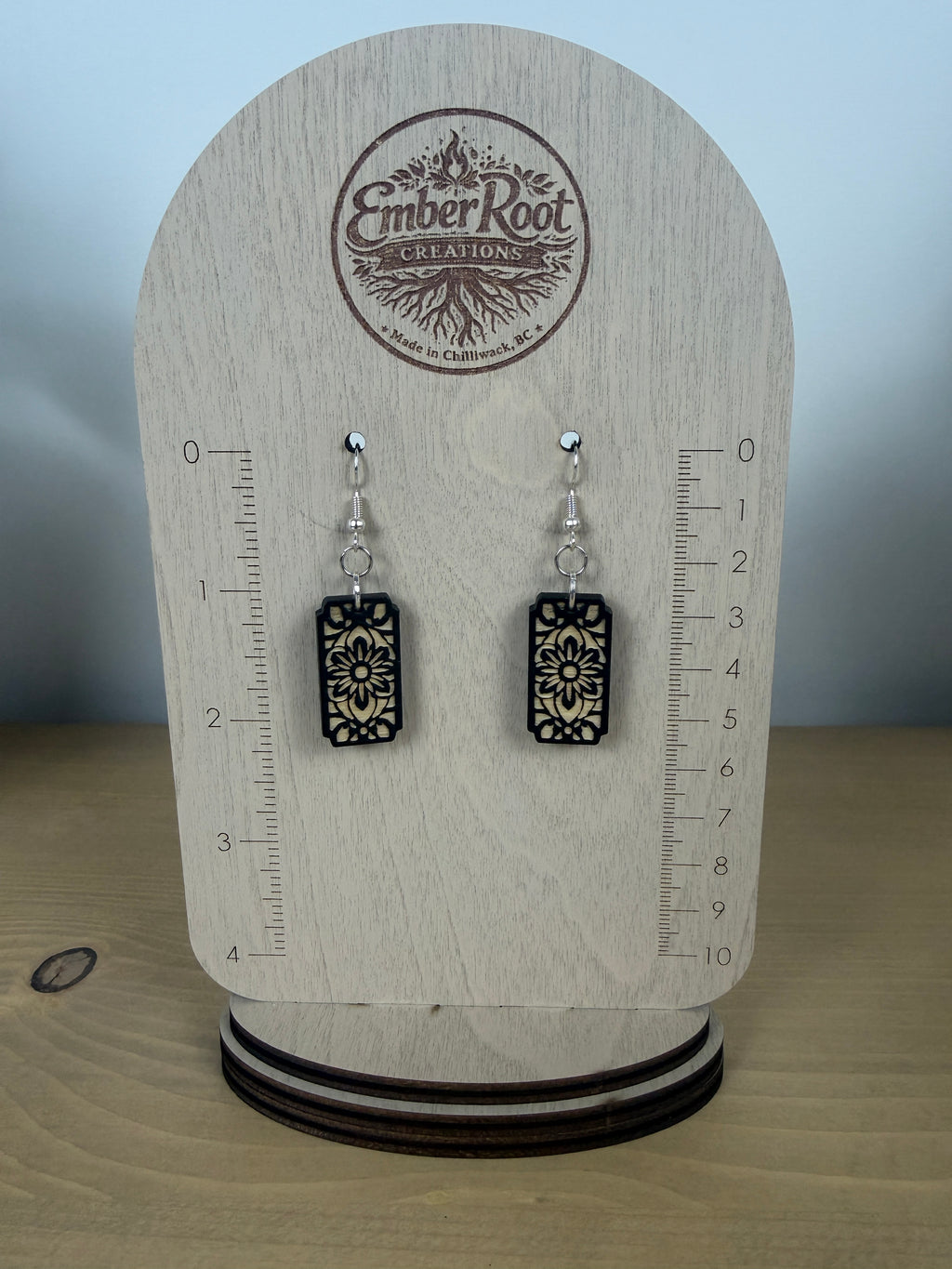 Garden Lattice Wood Earrings