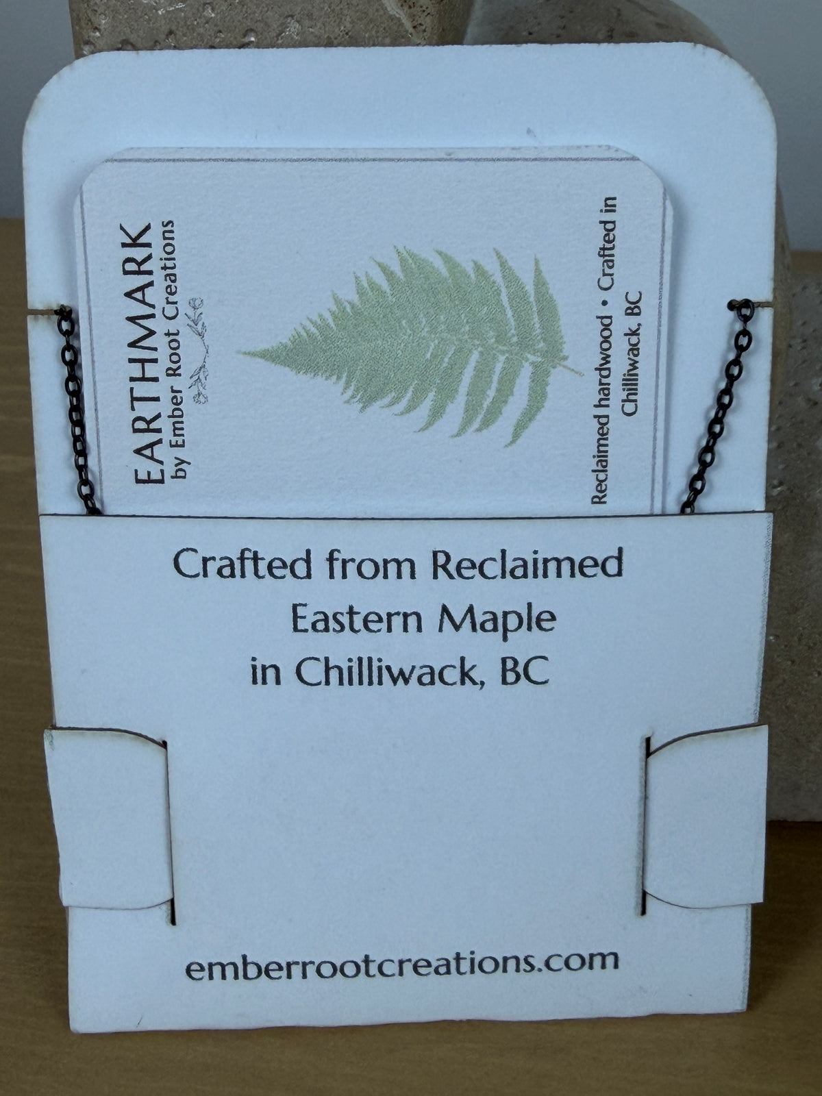 Fern Wood Pendant Necklace - Renewal, Hope, and Gratitude