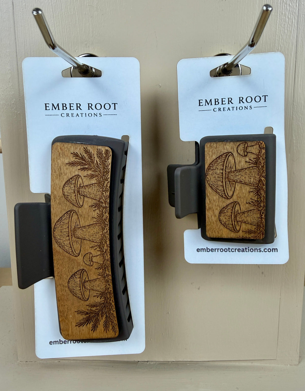 Mushroom Wood Hair Clip