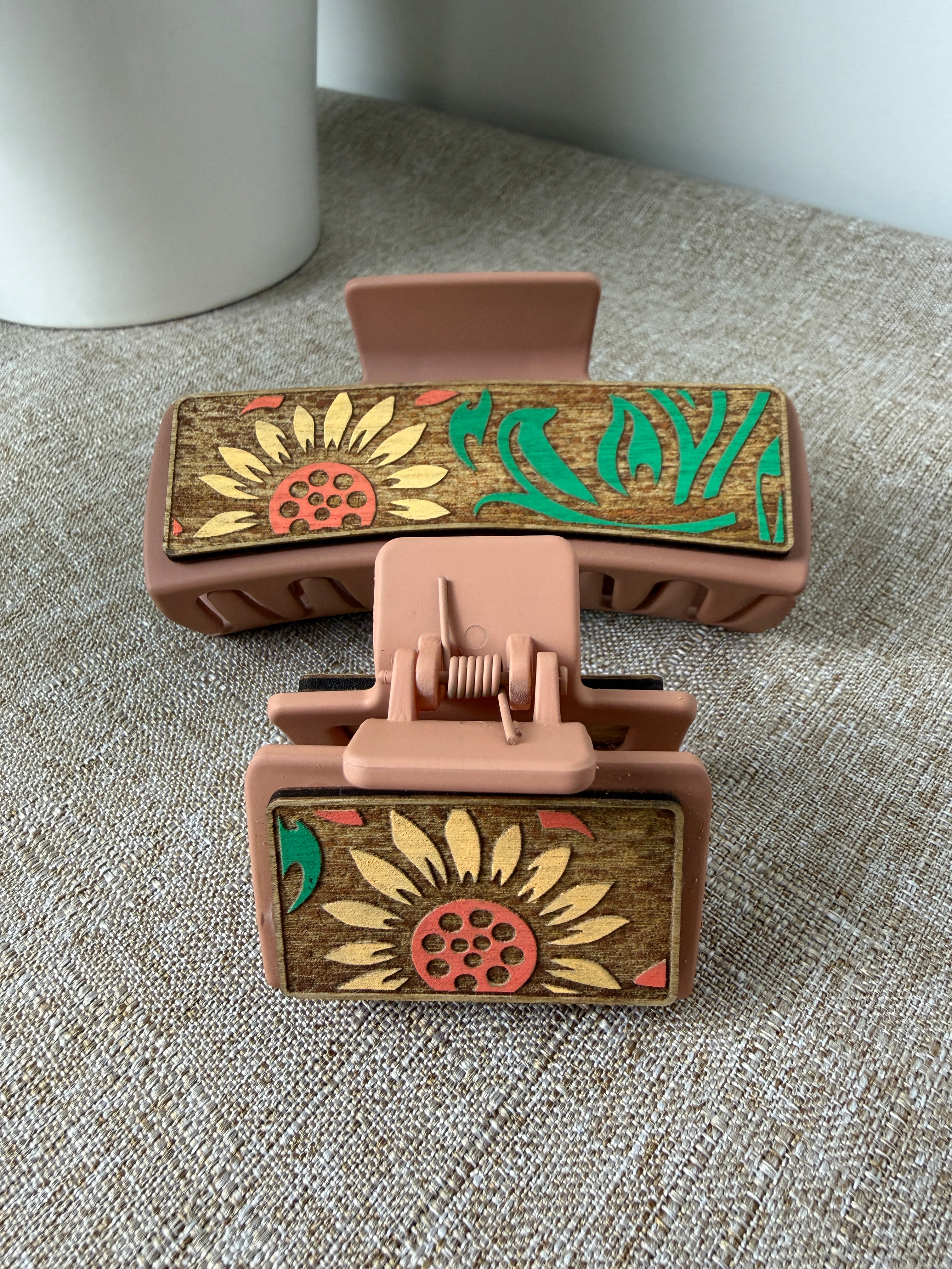 Nature inspired Wood Hair  Clips
