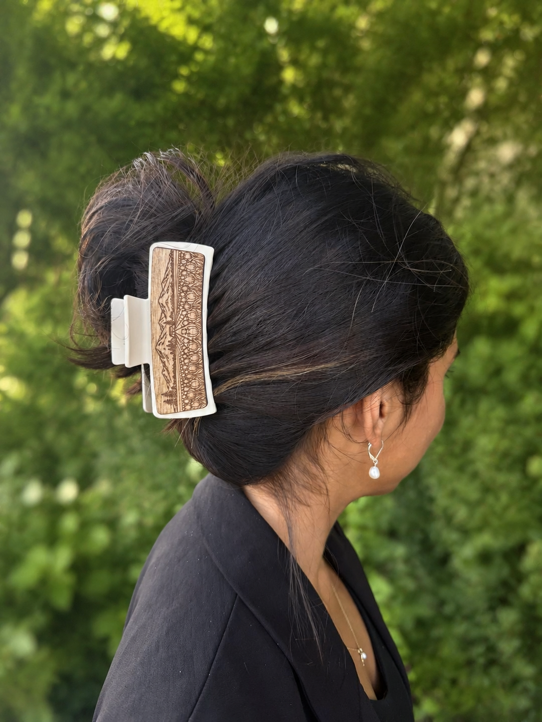 Tulip Fields Wood Hair Clip