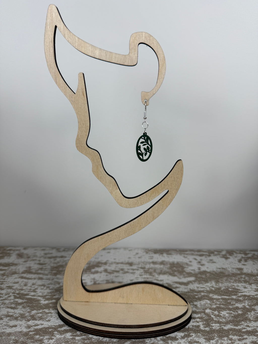Botanical Wood Earrings: Sprig | Light, Dark & Green Stain | Gold or Silver Hardware