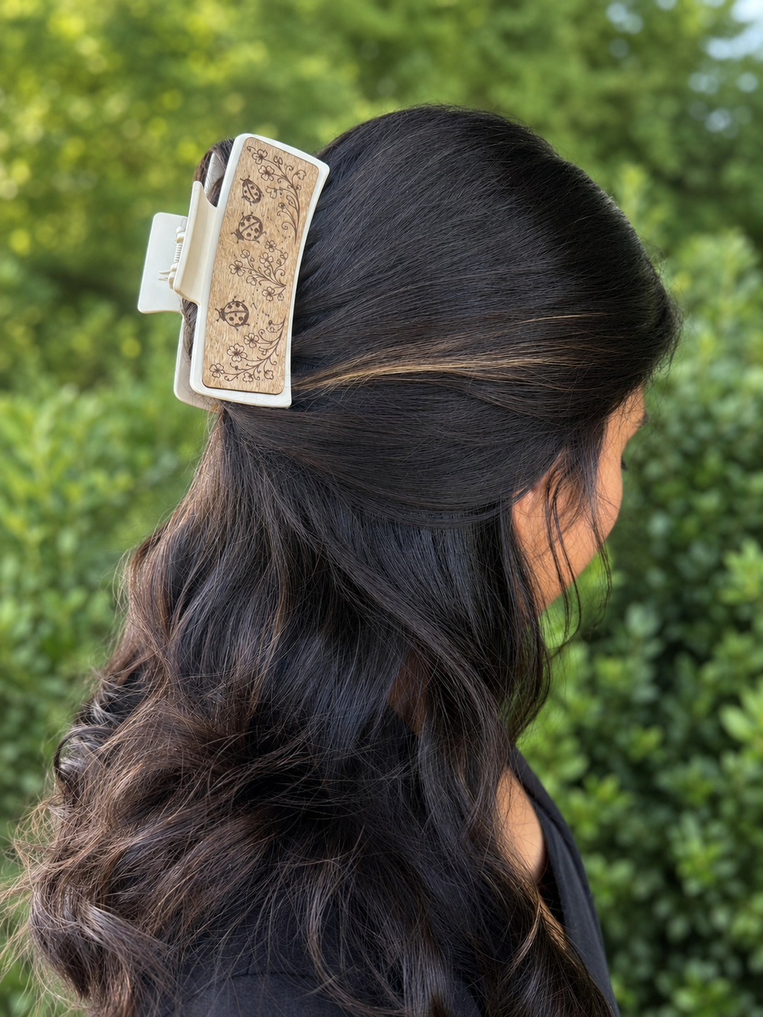 Ladybug Wood Hair Clip