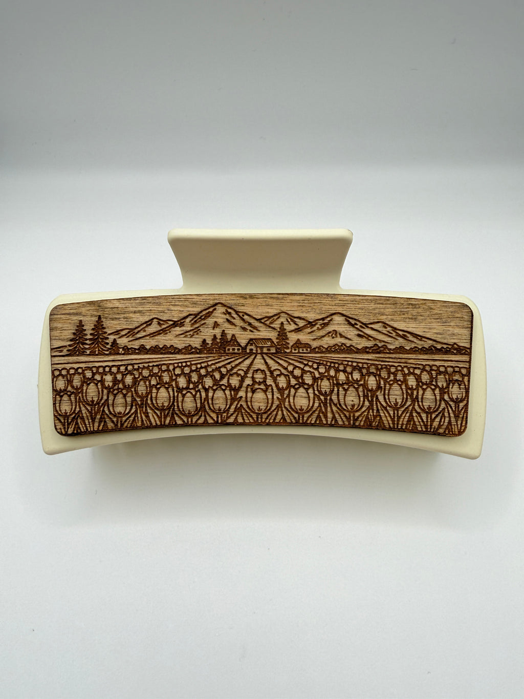 Tulip Fields Wood Hair Clip