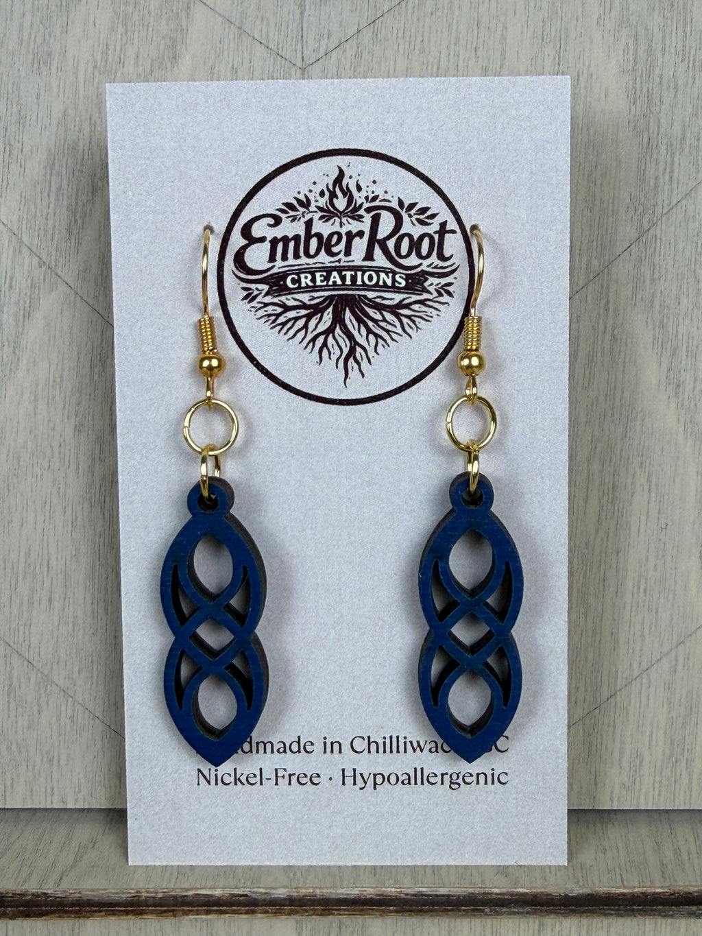 Wood Link Dangle Earrings