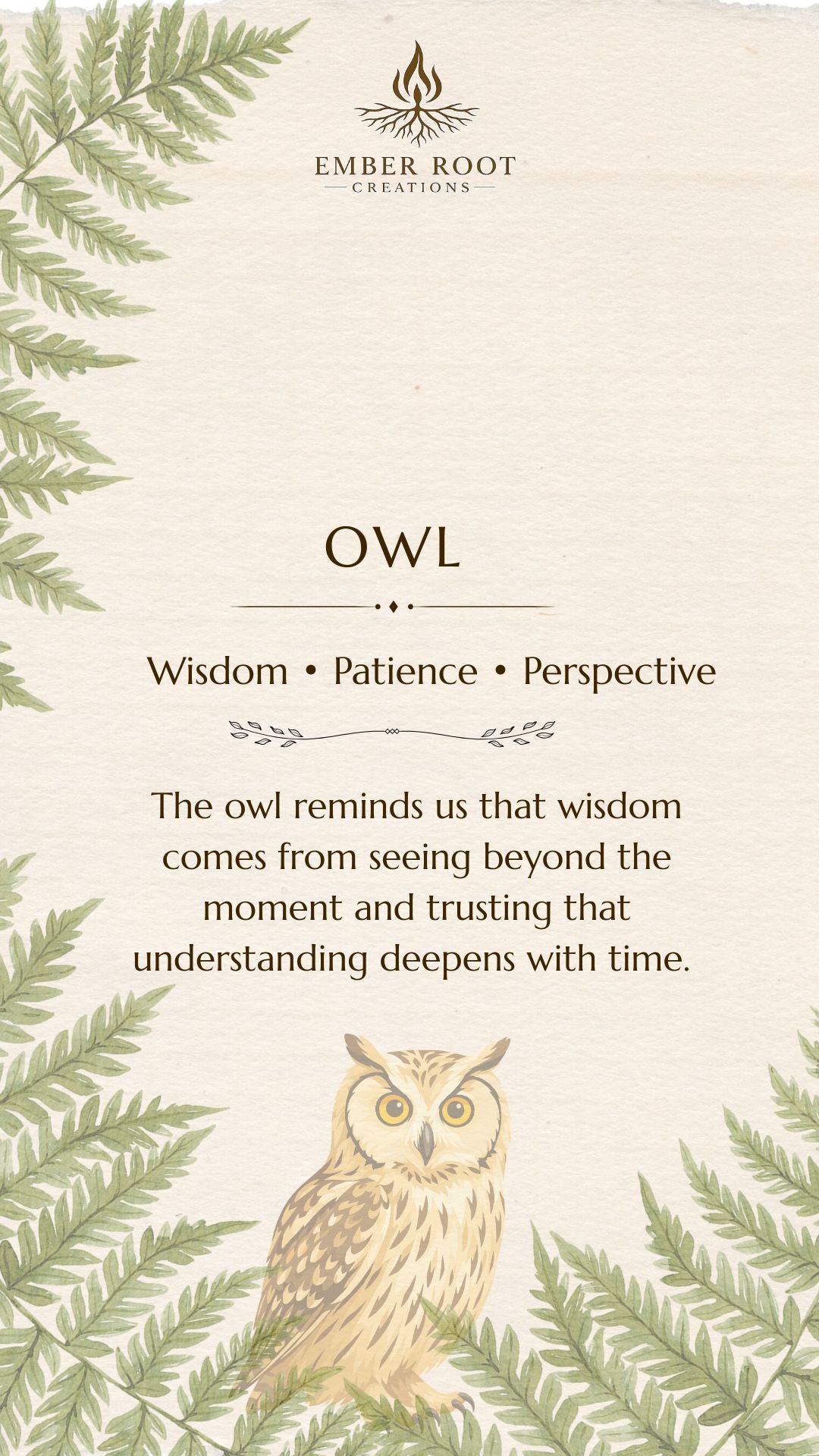 Owl Pendant - Wisdom, Patience and Perspective