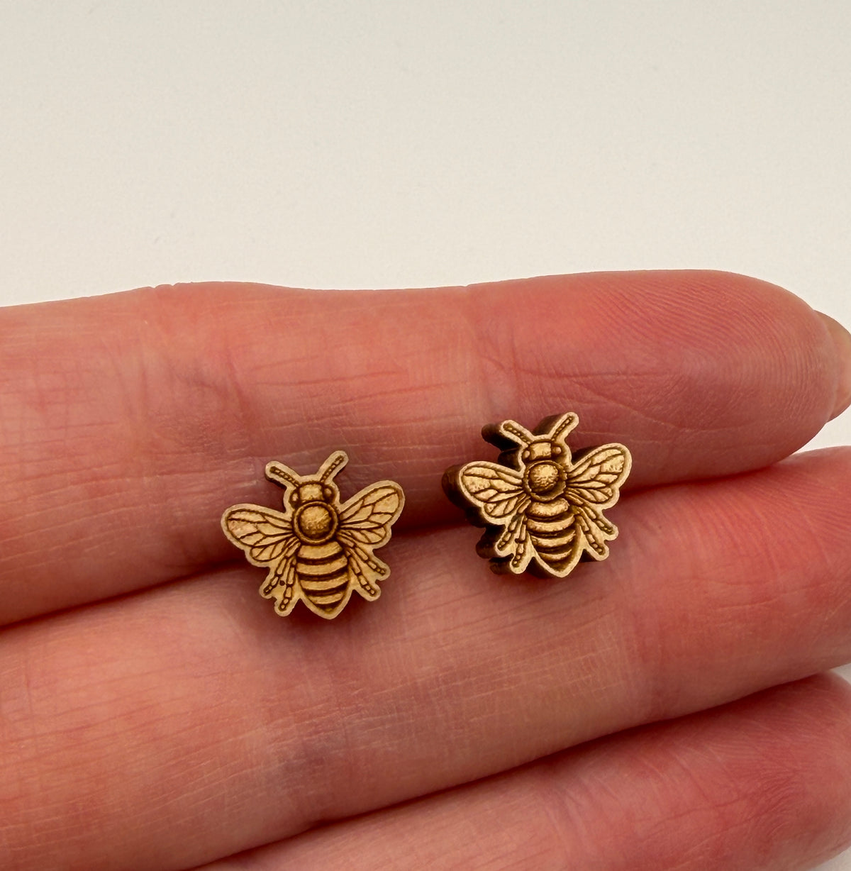 Bee Stud Earrings - Reclaimed Eastern Maple