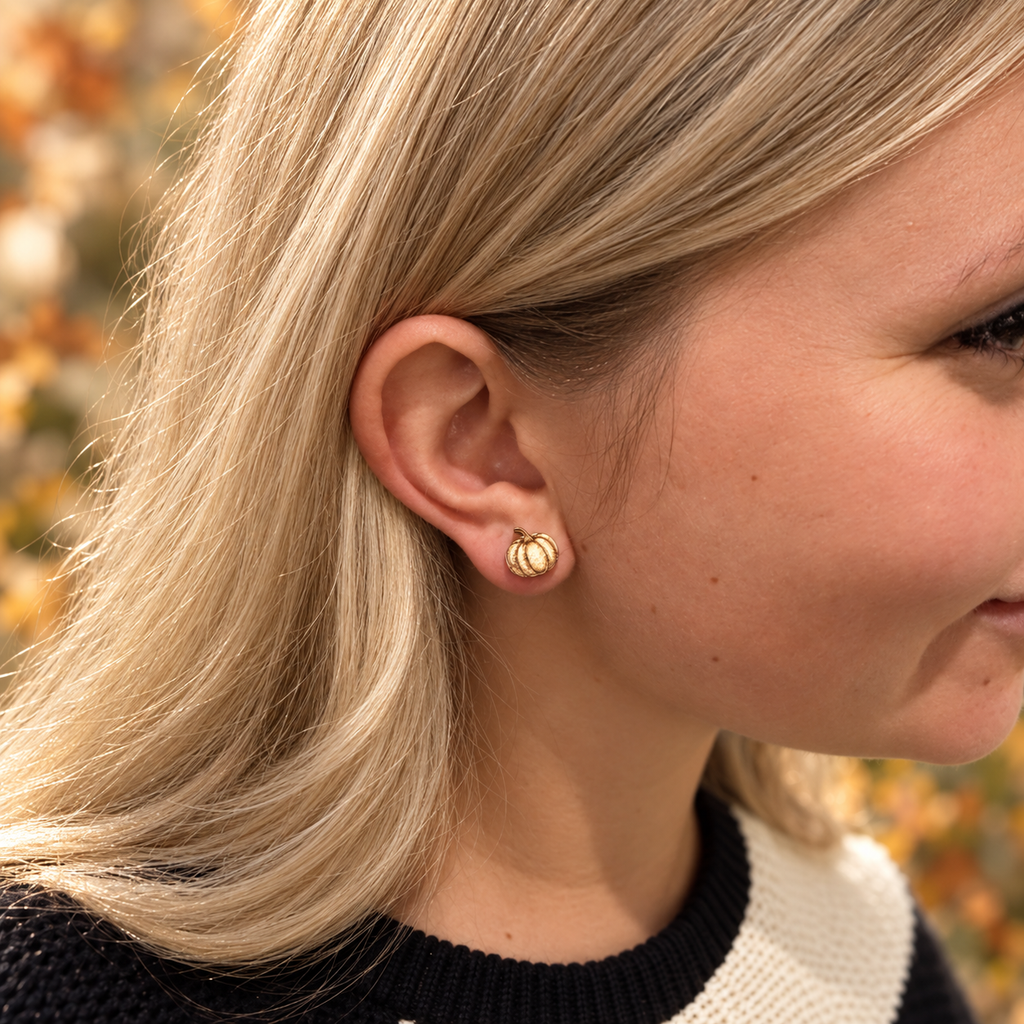 Pumpkin Stud Earrings - Reclaimed Eastern Maple