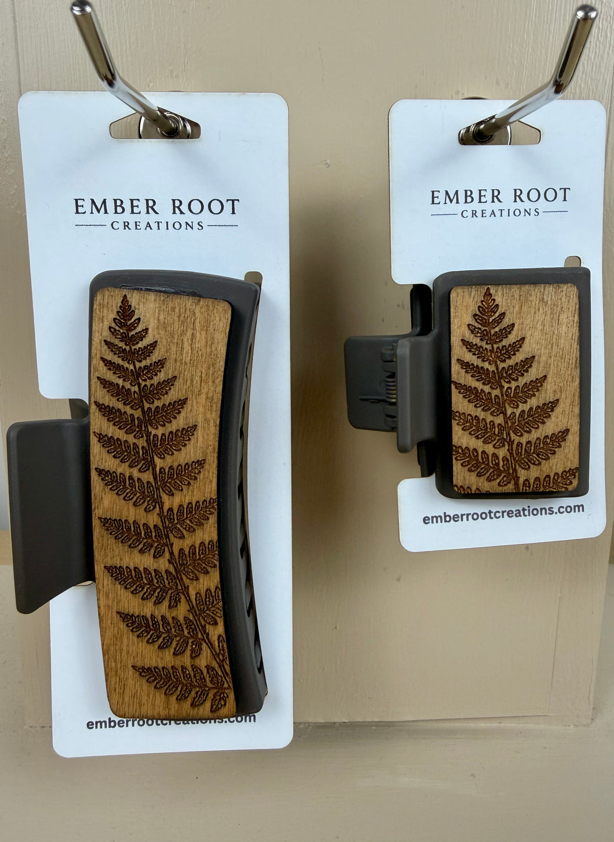 Fern Wood Hair Clip