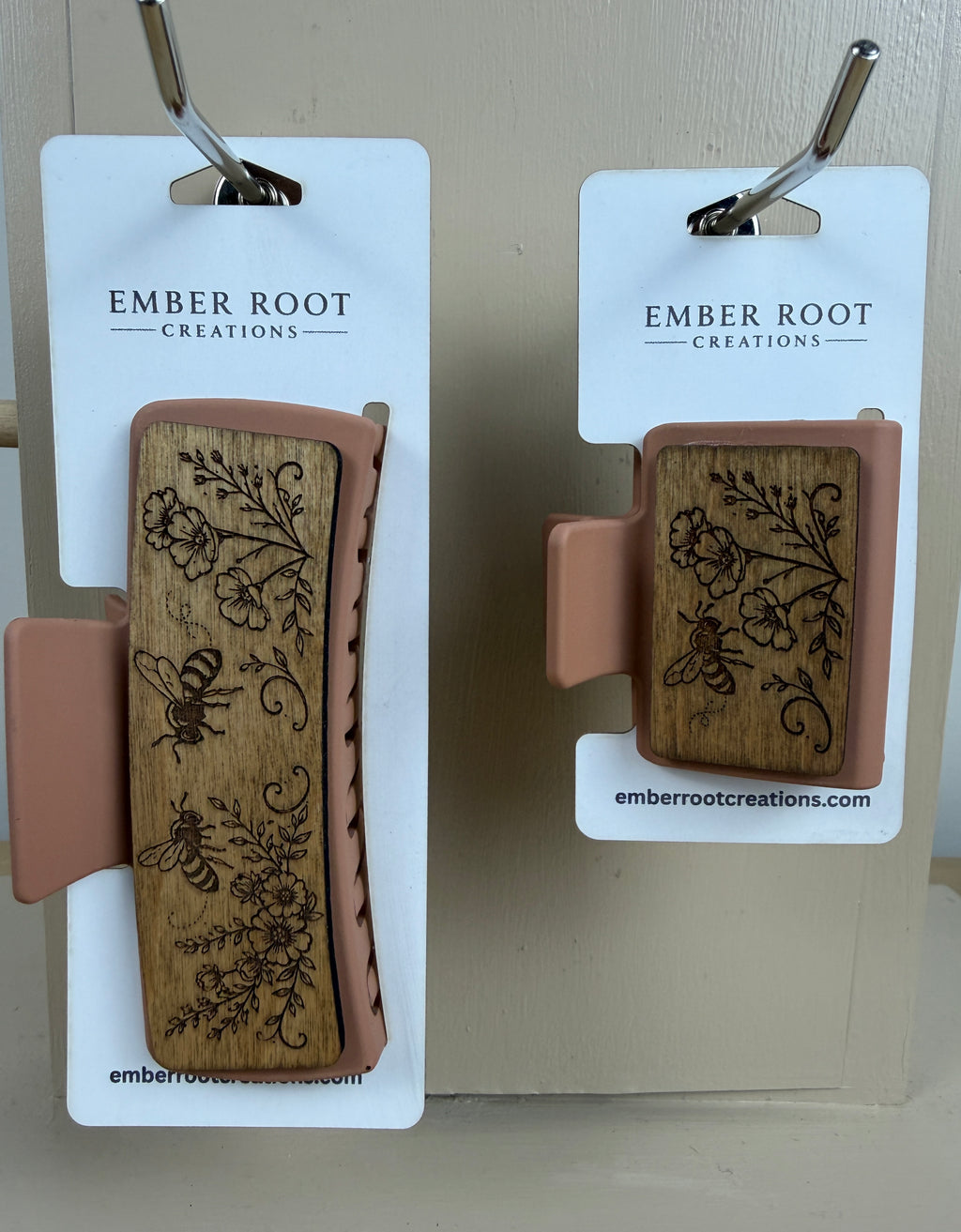 Honeybee Wood Hair Clip